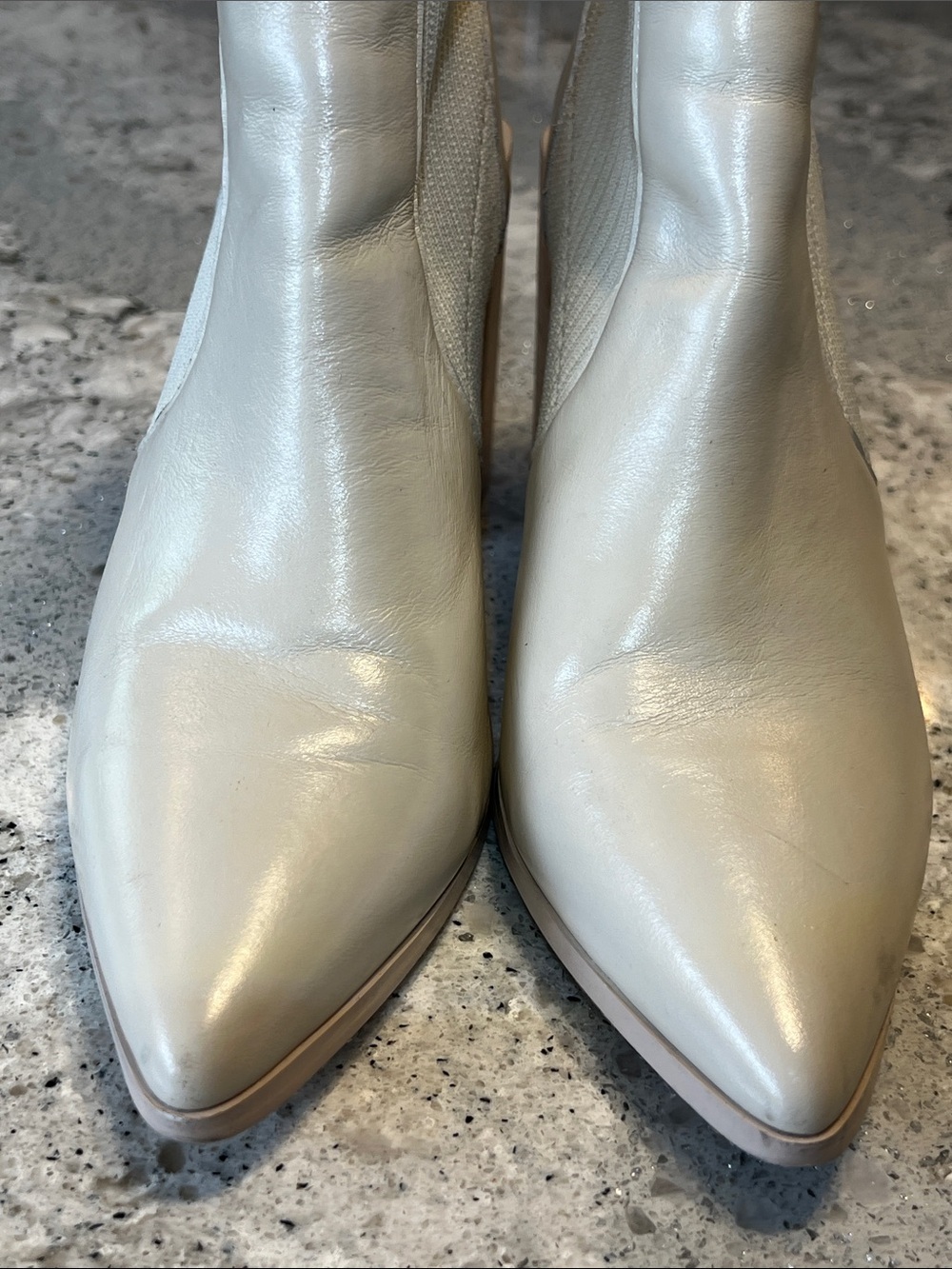 Steve Madden Tackle Sock Booties - Bone Leather - Size 7.5 EUC - Picture 3 of 10